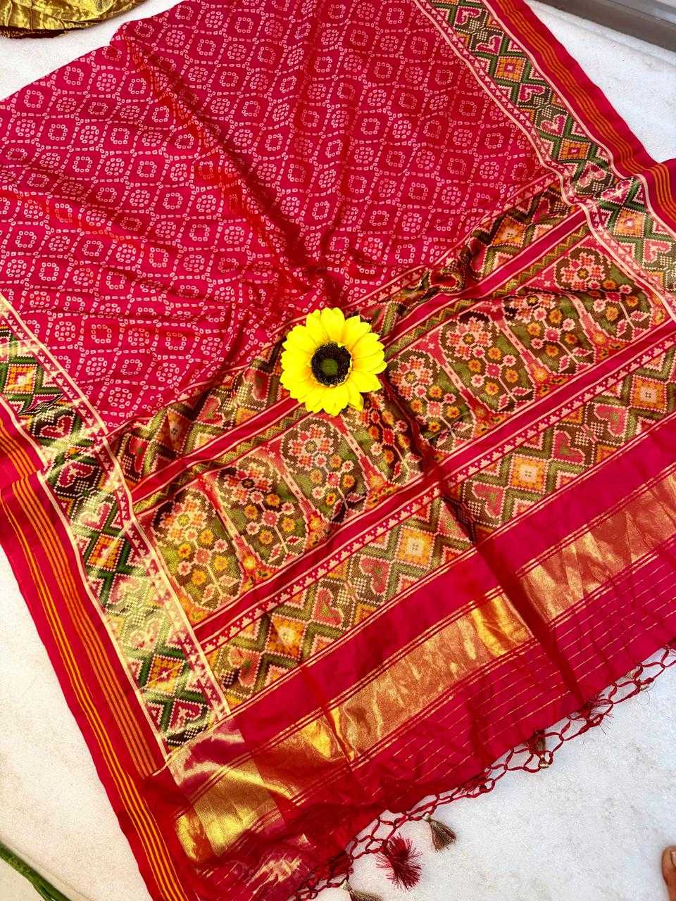 Anya Banarasi Soft Silk Saree in Rani