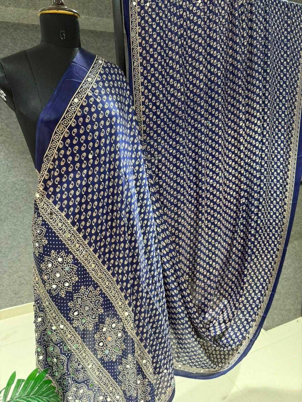 Gajji Silk Mirror Work Saree