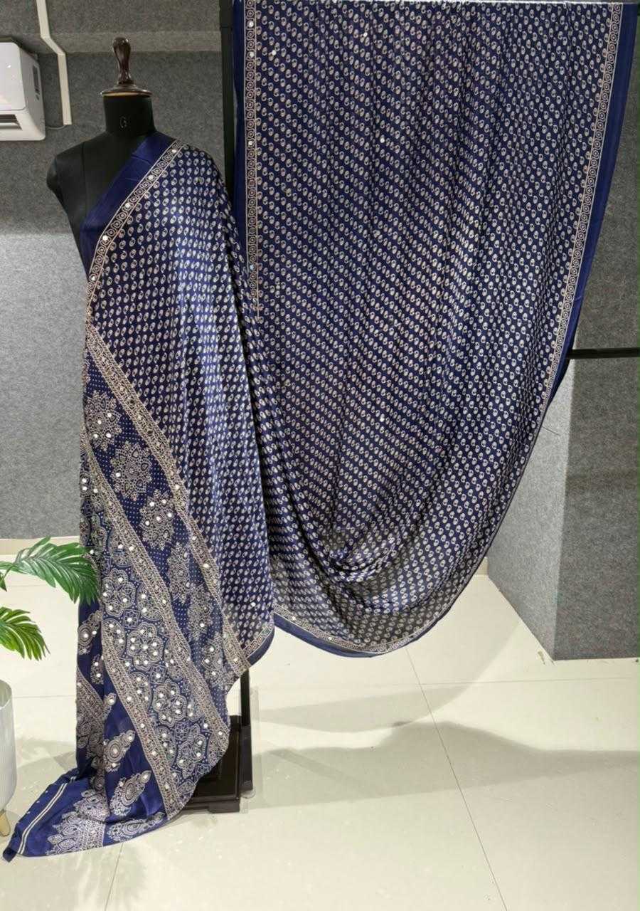 Gajji Silk Mirror Work Saree
