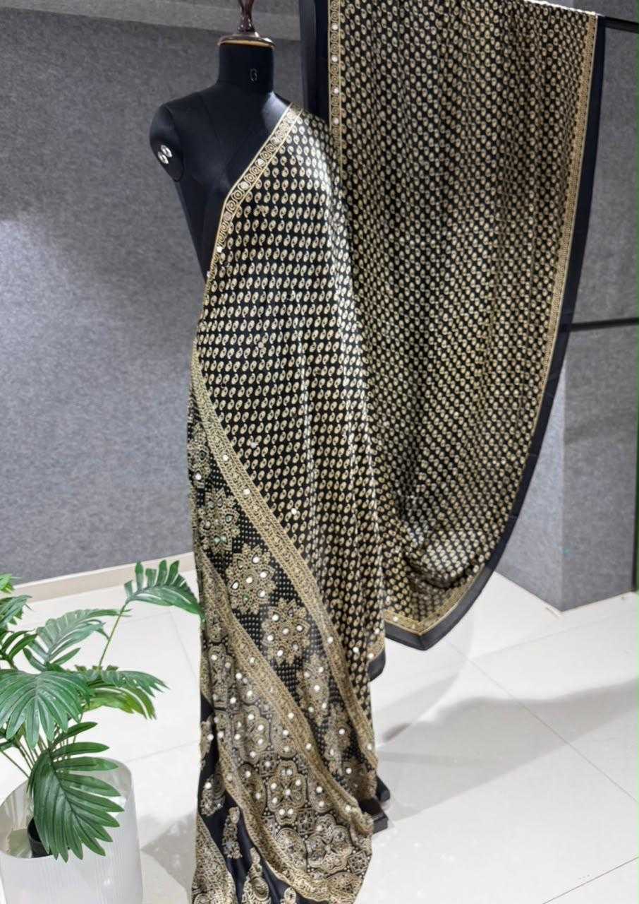 Gajji Silk Mirror Work Saree