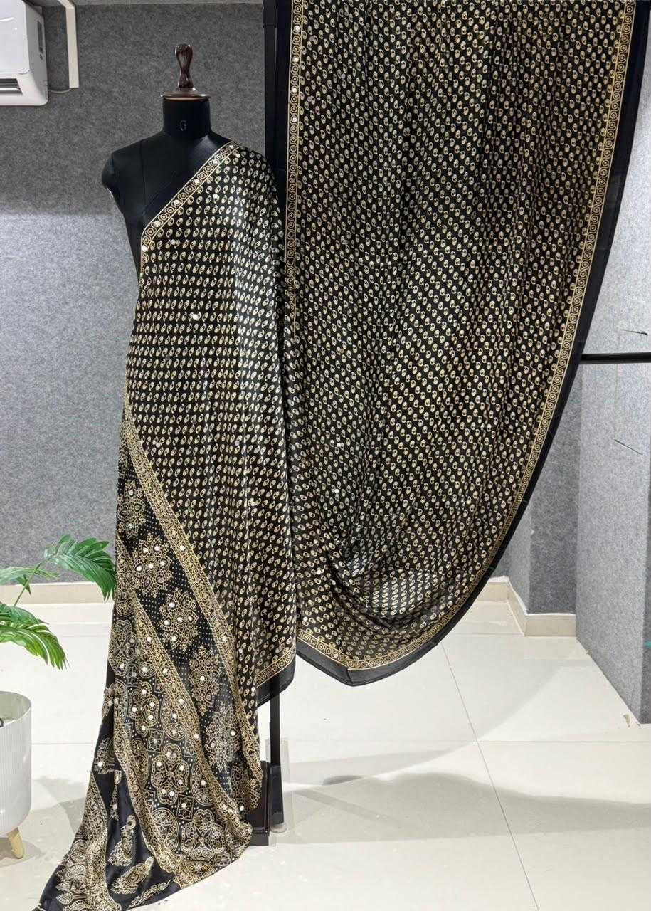 Gajji Silk Mirror Work Saree