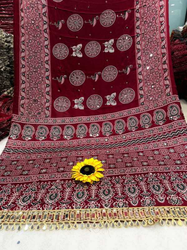 Gajji Silk Ajrakh Saree