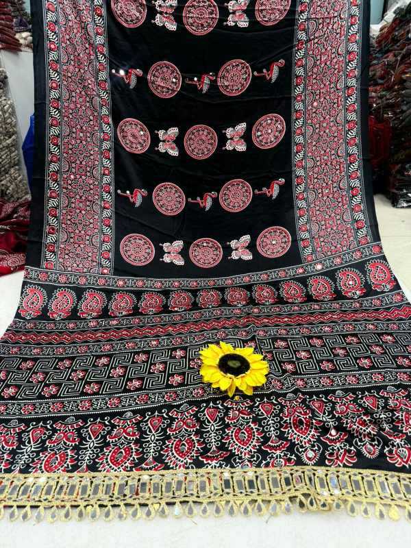 Gajji Silk Ajrakh Saree
