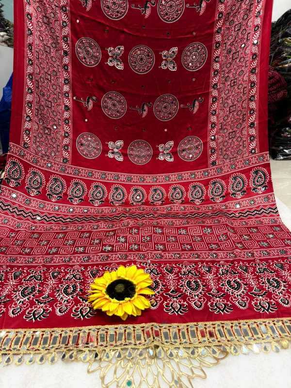 Gajji Silk Ajrakh Saree