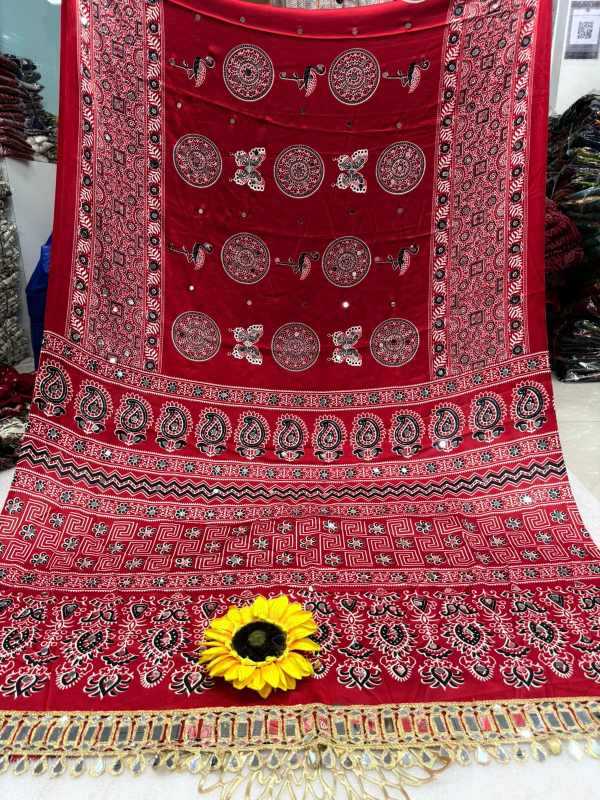 Gajji Silk Ajrakh Saree