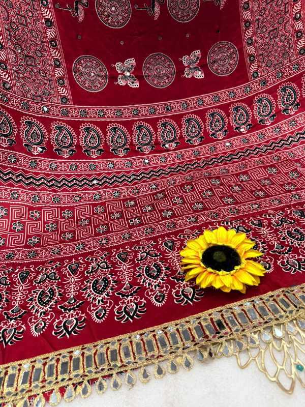Gajji Silk Ajrakh Saree