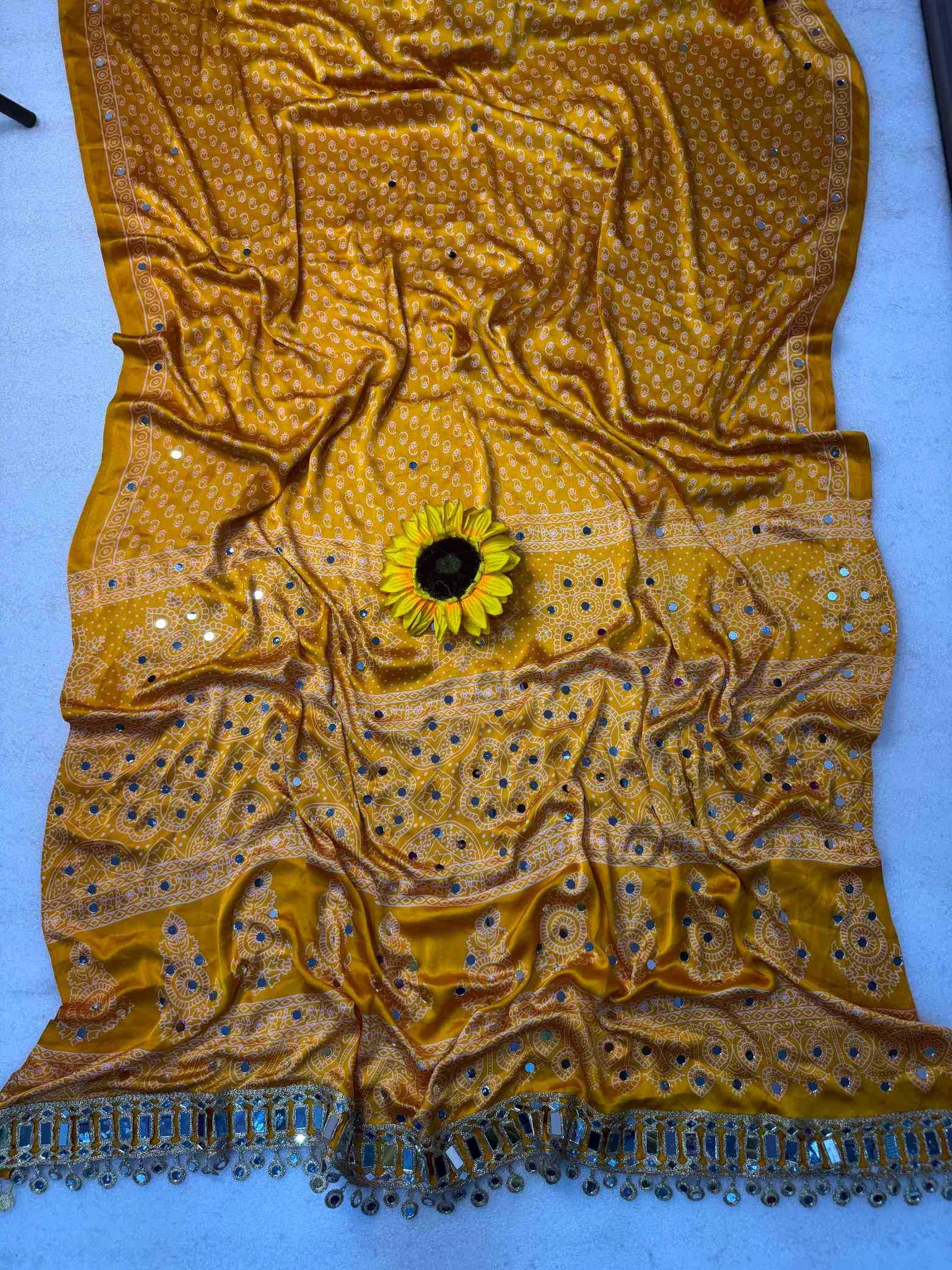 Gajji Silk Ajrakh Saree
