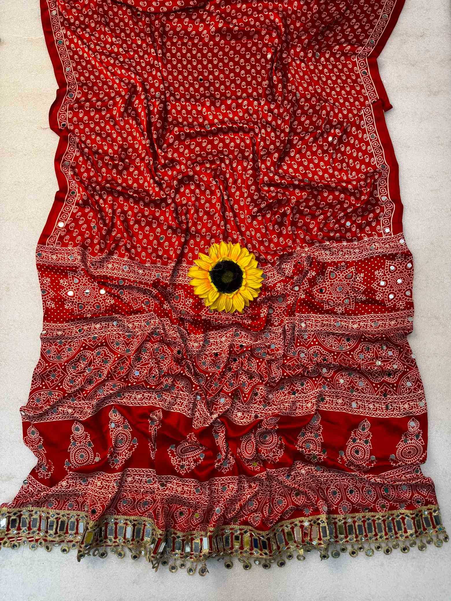 Gajji Silk Ajrakh Saree