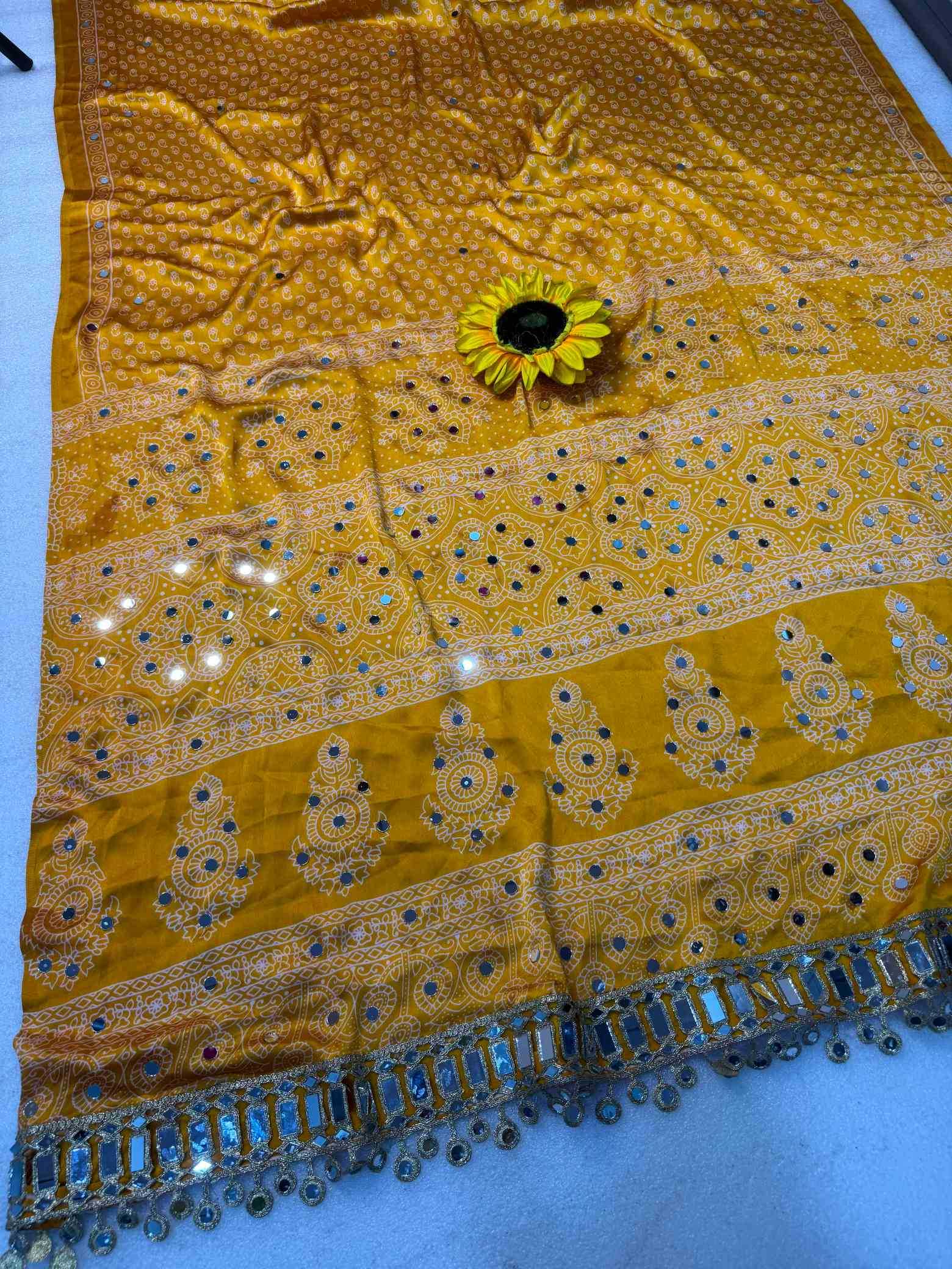 Gajji Silk Ajrakh Saree
