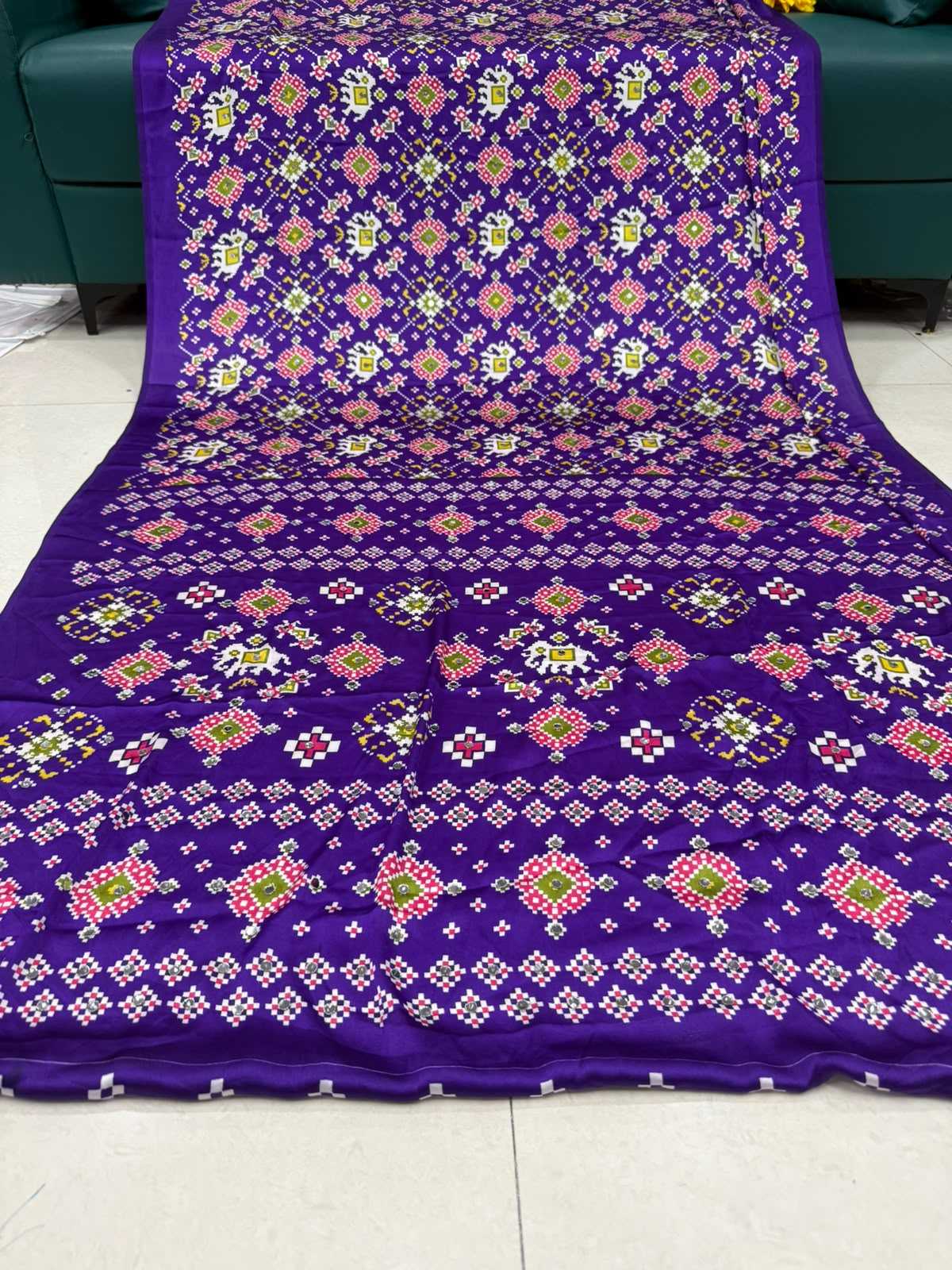 Gajji Silk Ajrakh Saree