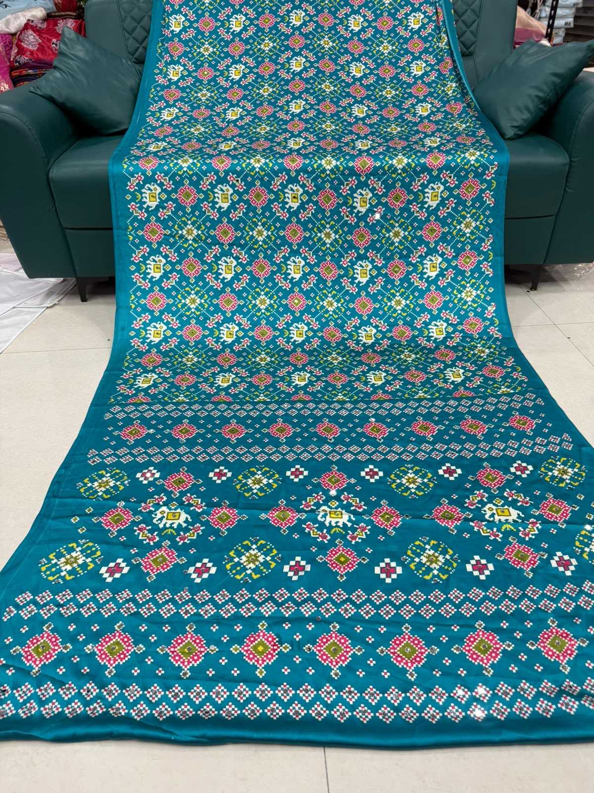 Gajji Silk Ajrakh Saree