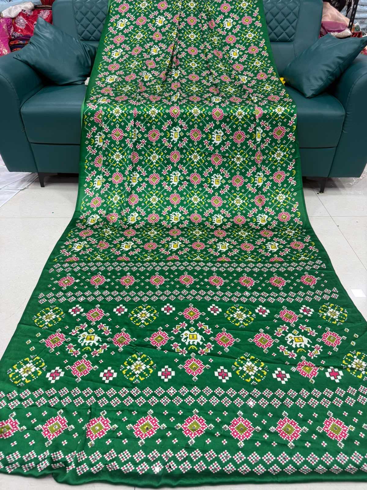 Gajji Silk Ajrakh Saree