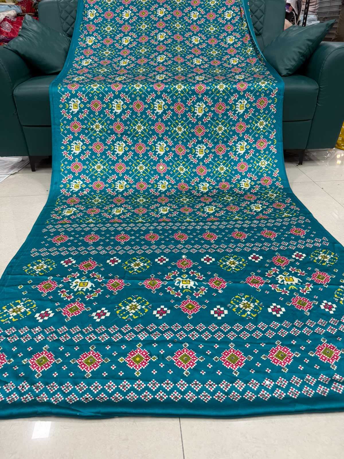Gajji Silk Ajrakh Saree