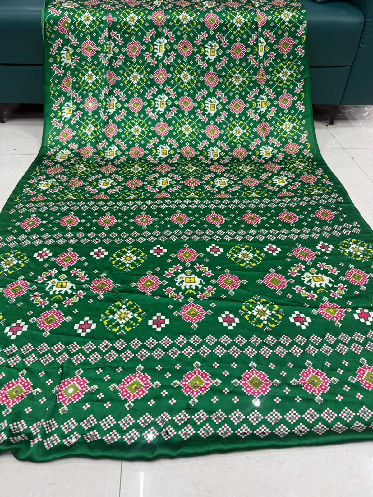 Gajji Silk Ajrakh Saree