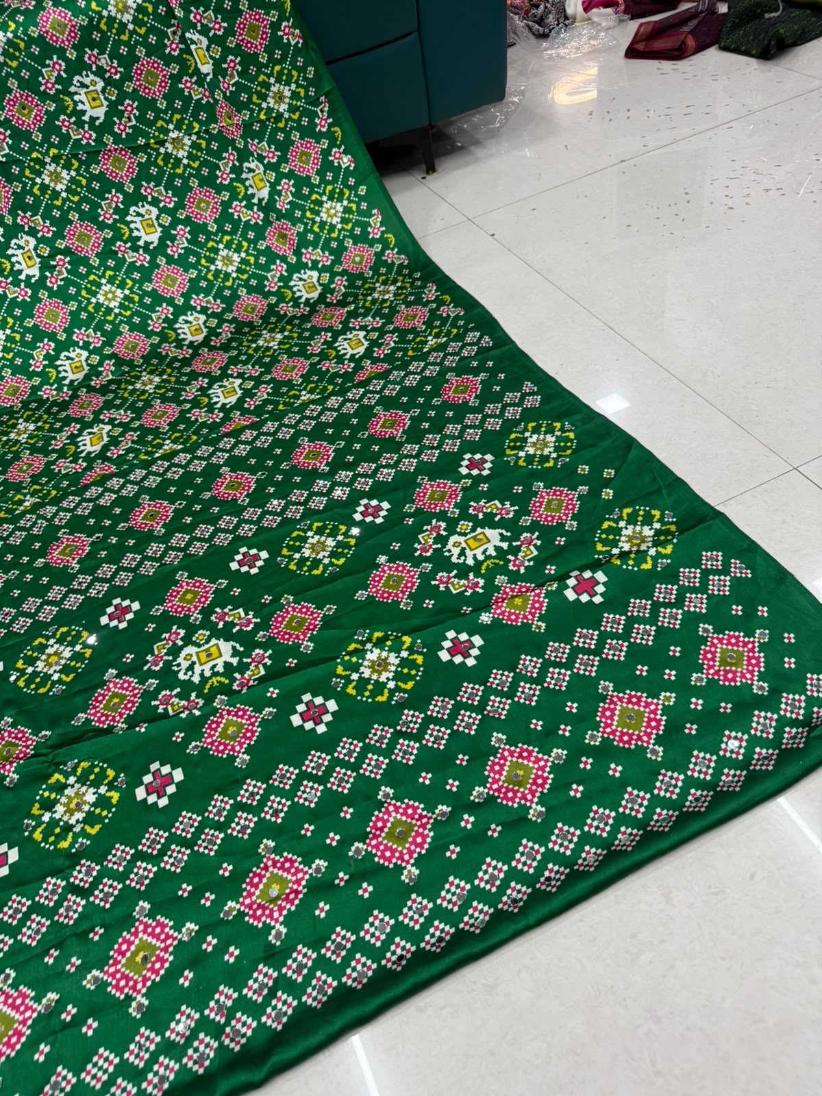 Gajji Silk Ajrakh Saree