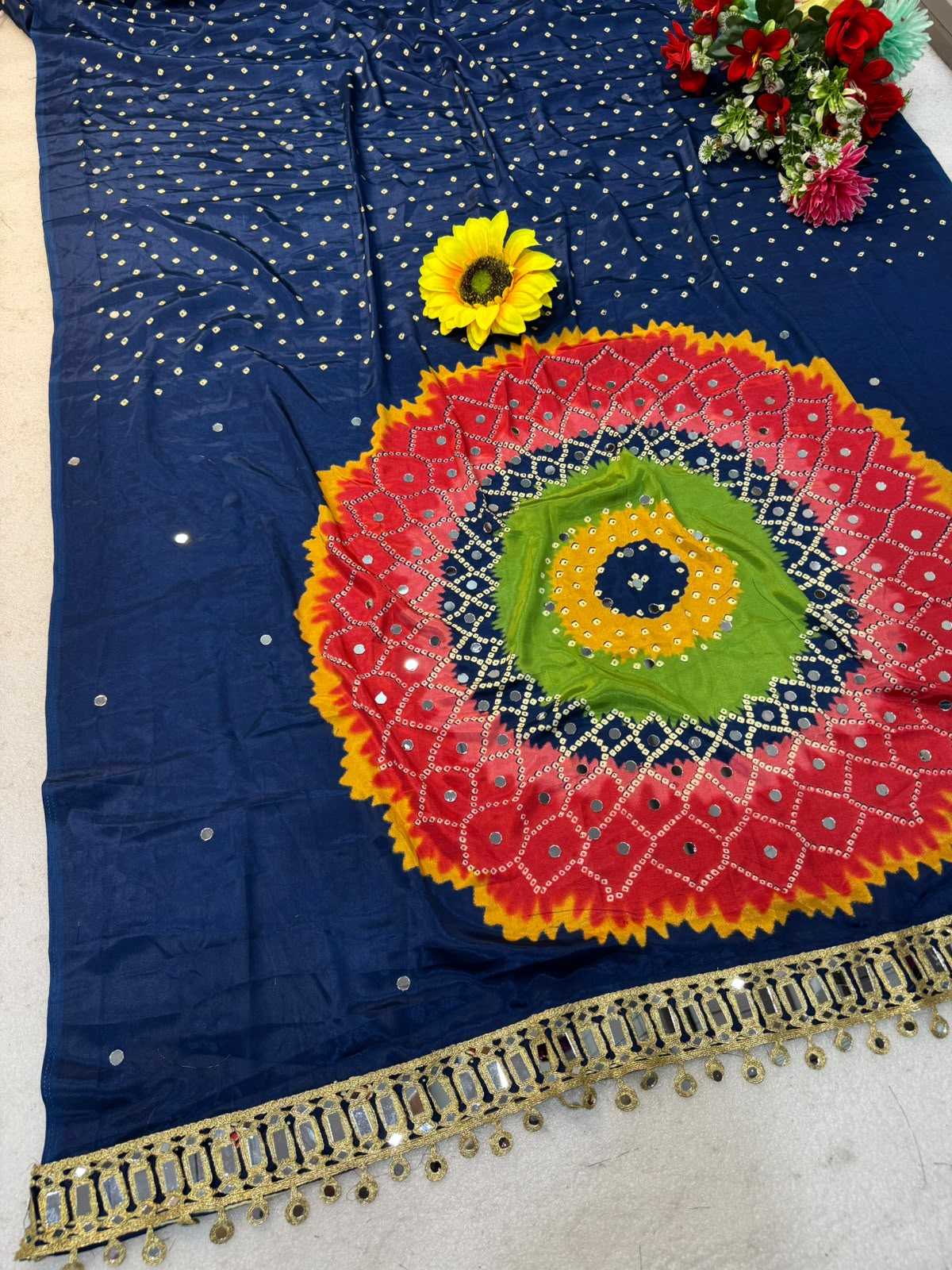 Gajji Silk Ajrakh Saree