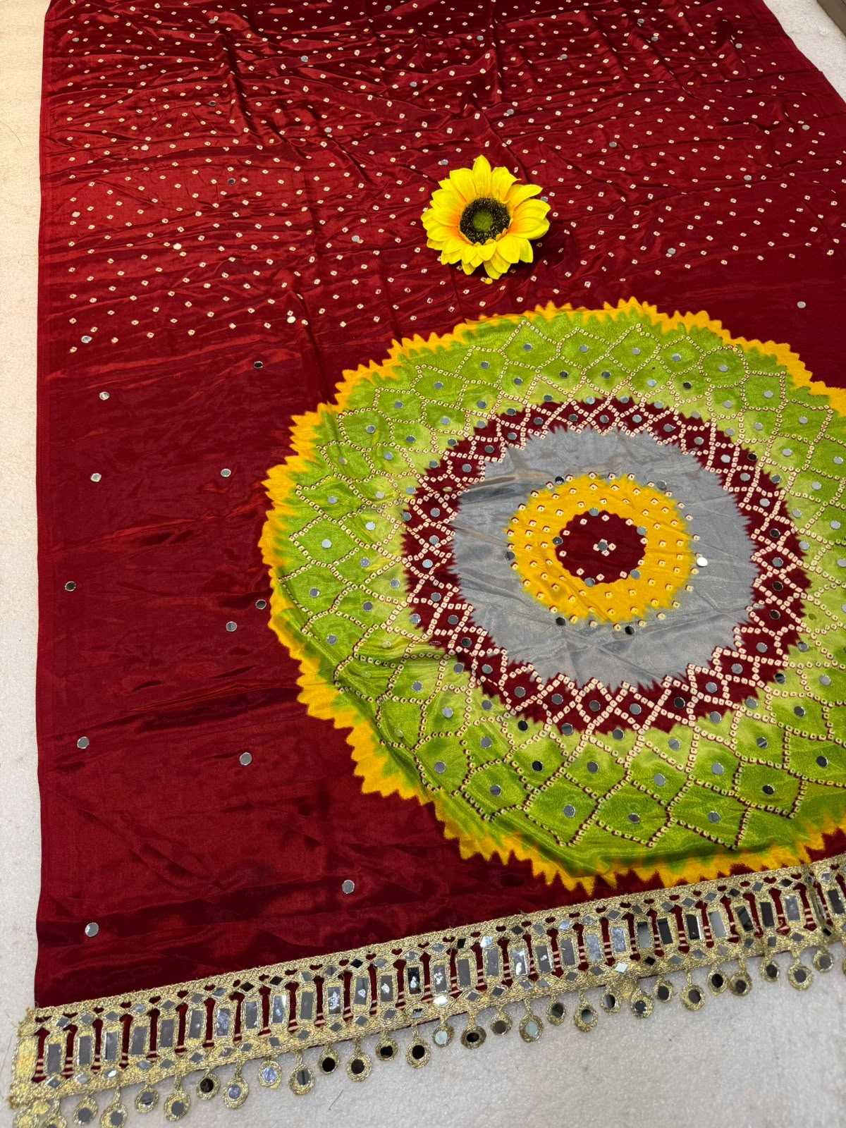 Gajji Silk Ajrakh Saree
