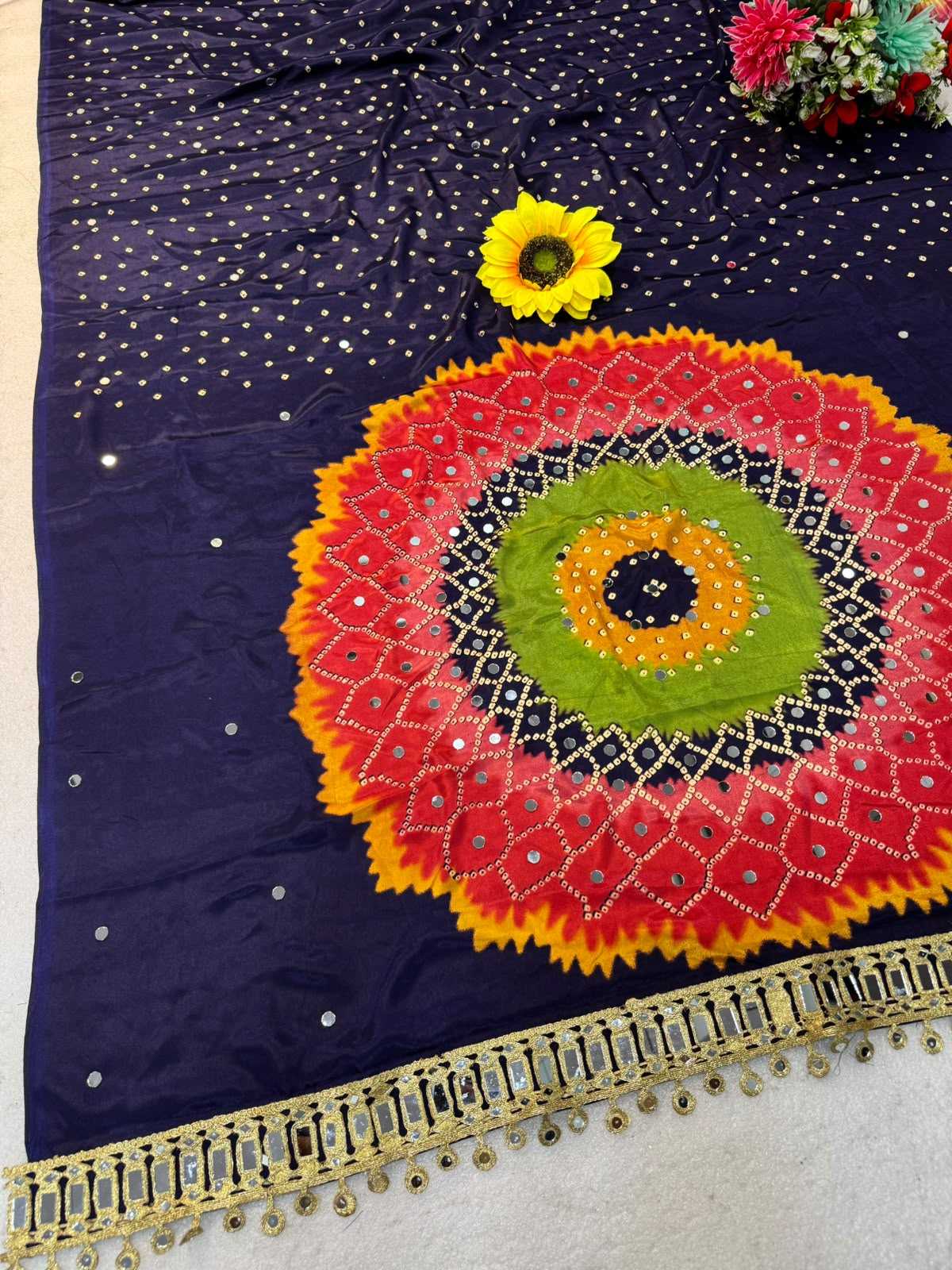 Gajji Silk Ajrakh Saree