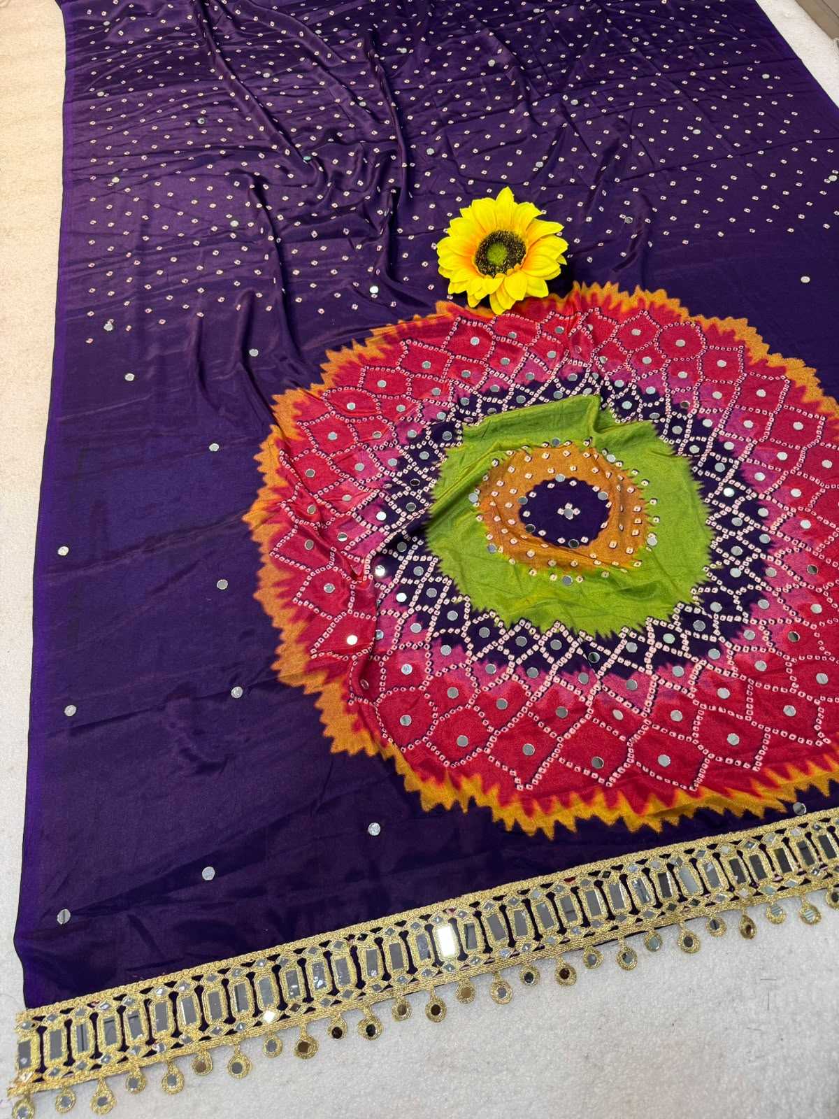 Gajji Silk Ajrakh Saree
