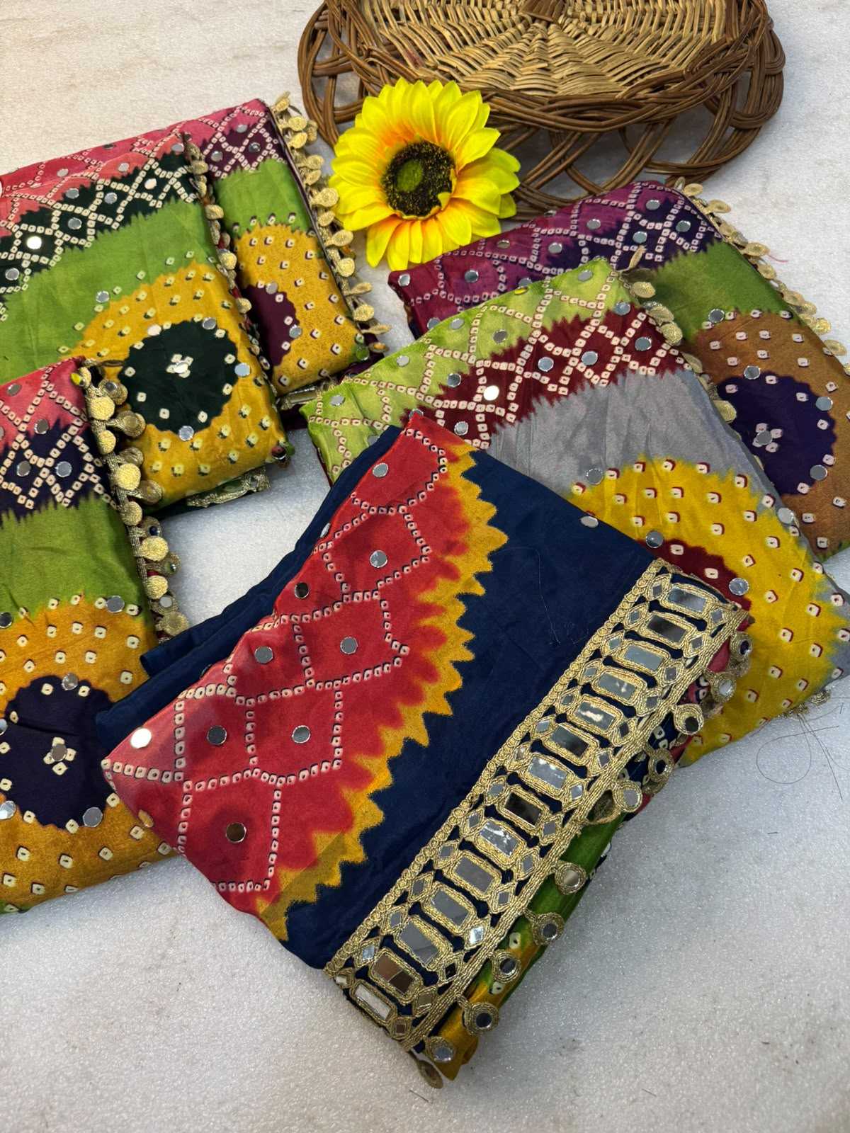 Gajji Silk Ajrakh Saree