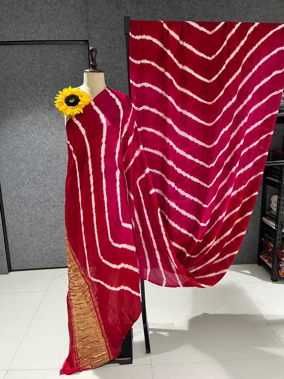 Gajji Silk Ajrakh Saree
