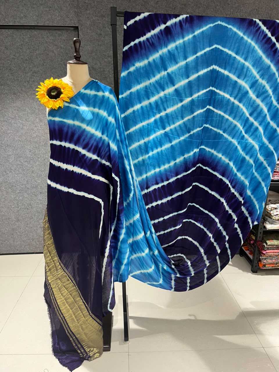 Gajji Silk Ajrakh Saree