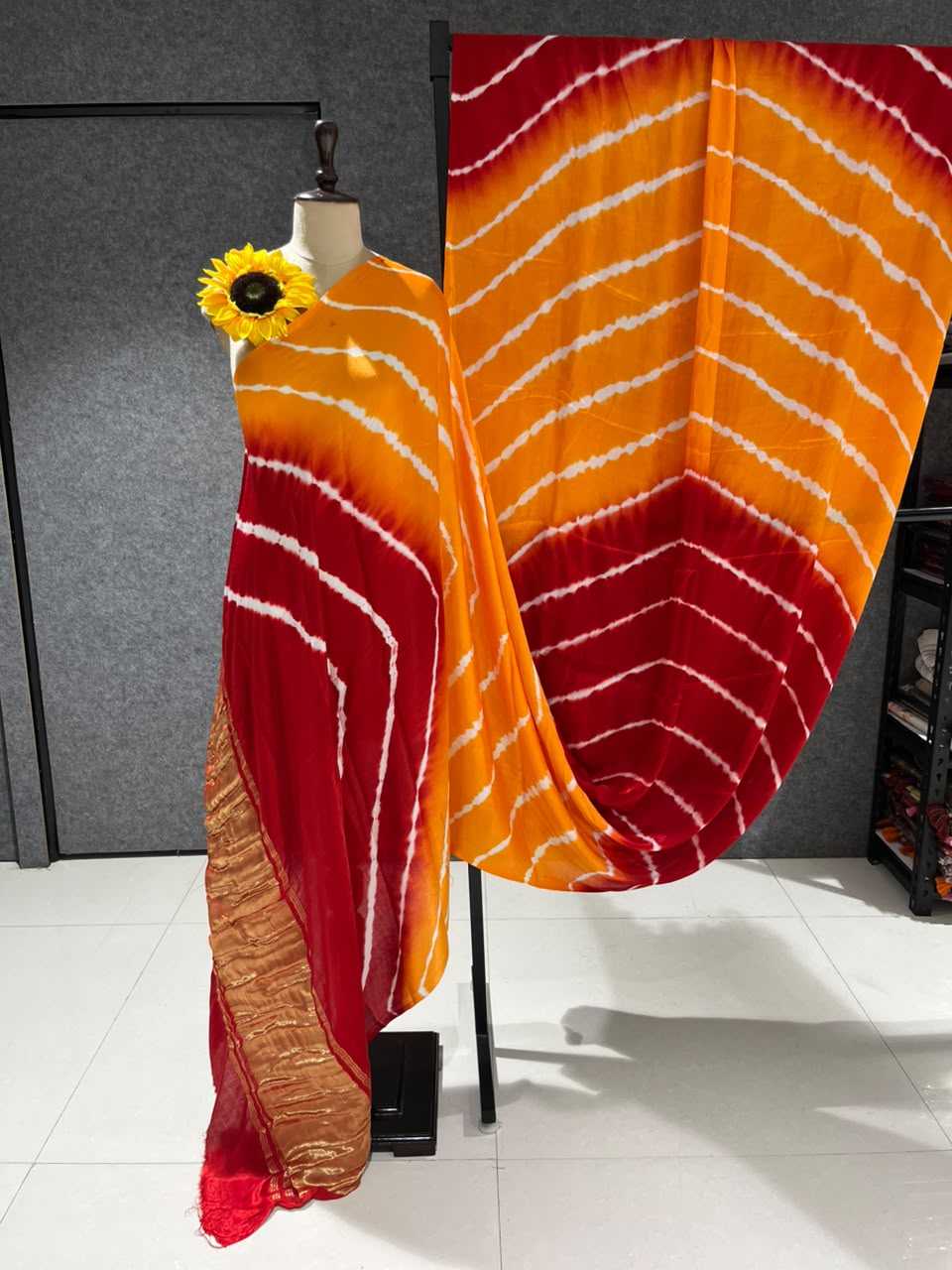 Gajji Silk Ajrakh Saree