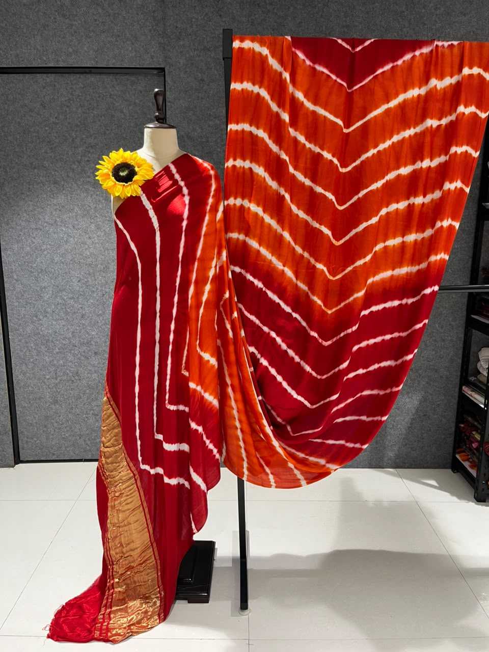 Gajji Silk Ajrakh Saree