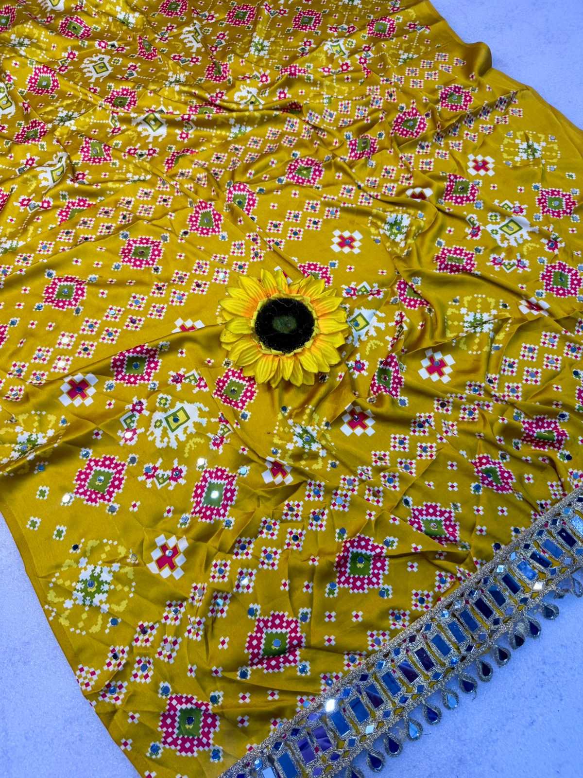 Gajji Silk Ajrakh Saree
