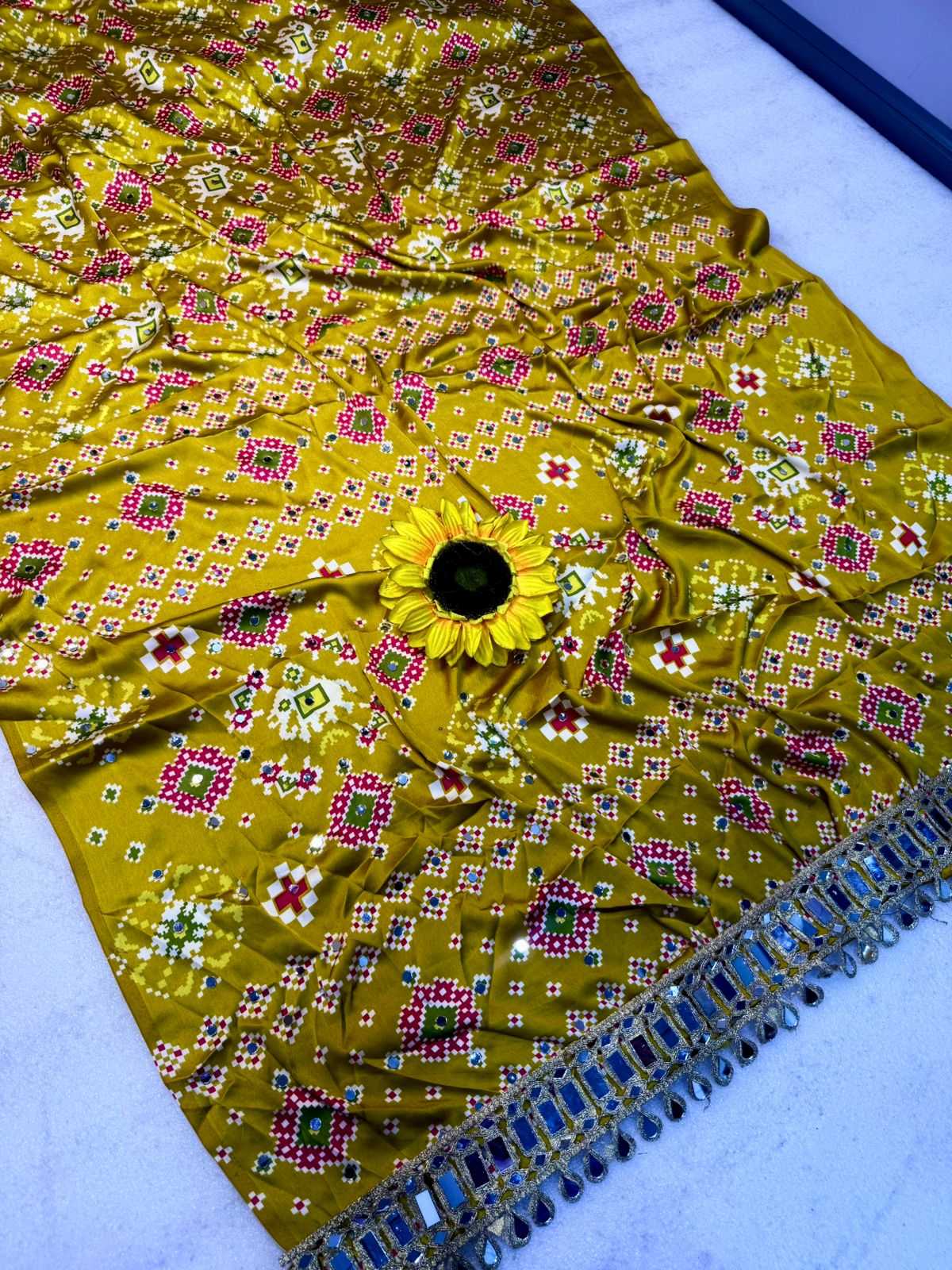 Gajji Silk Ajrakh Saree