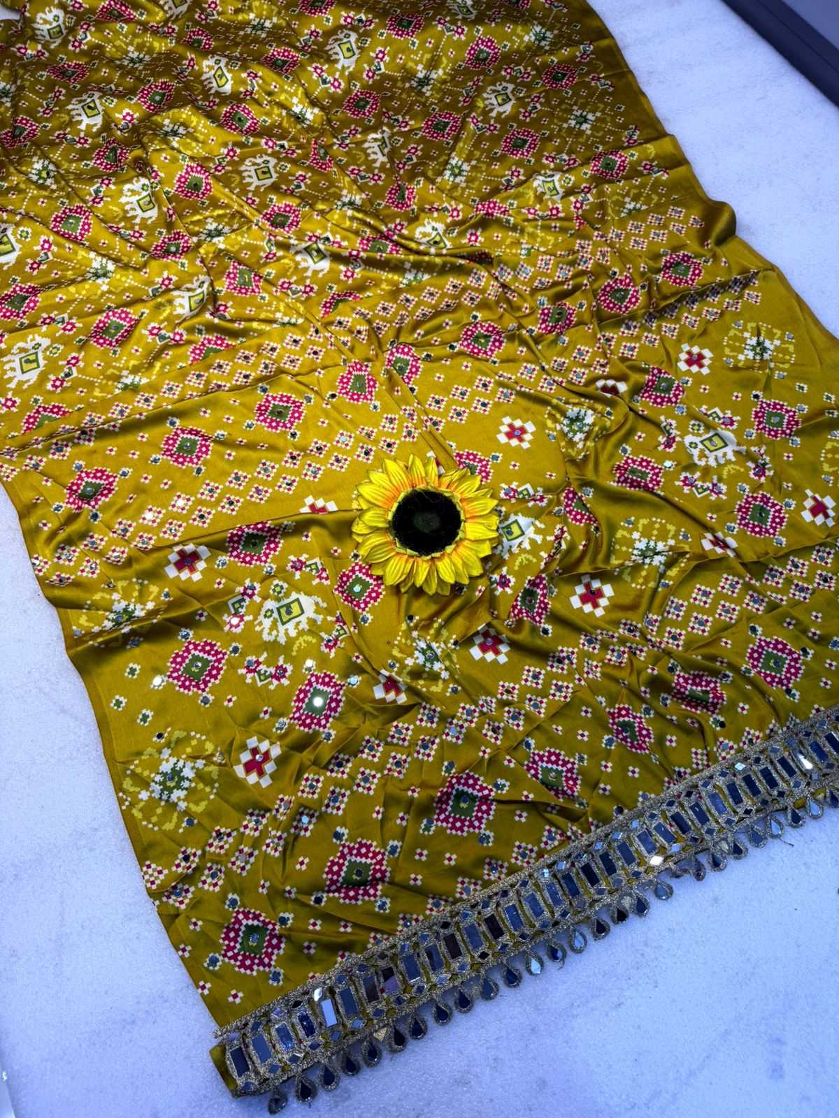 Gajji Silk Ajrakh Saree