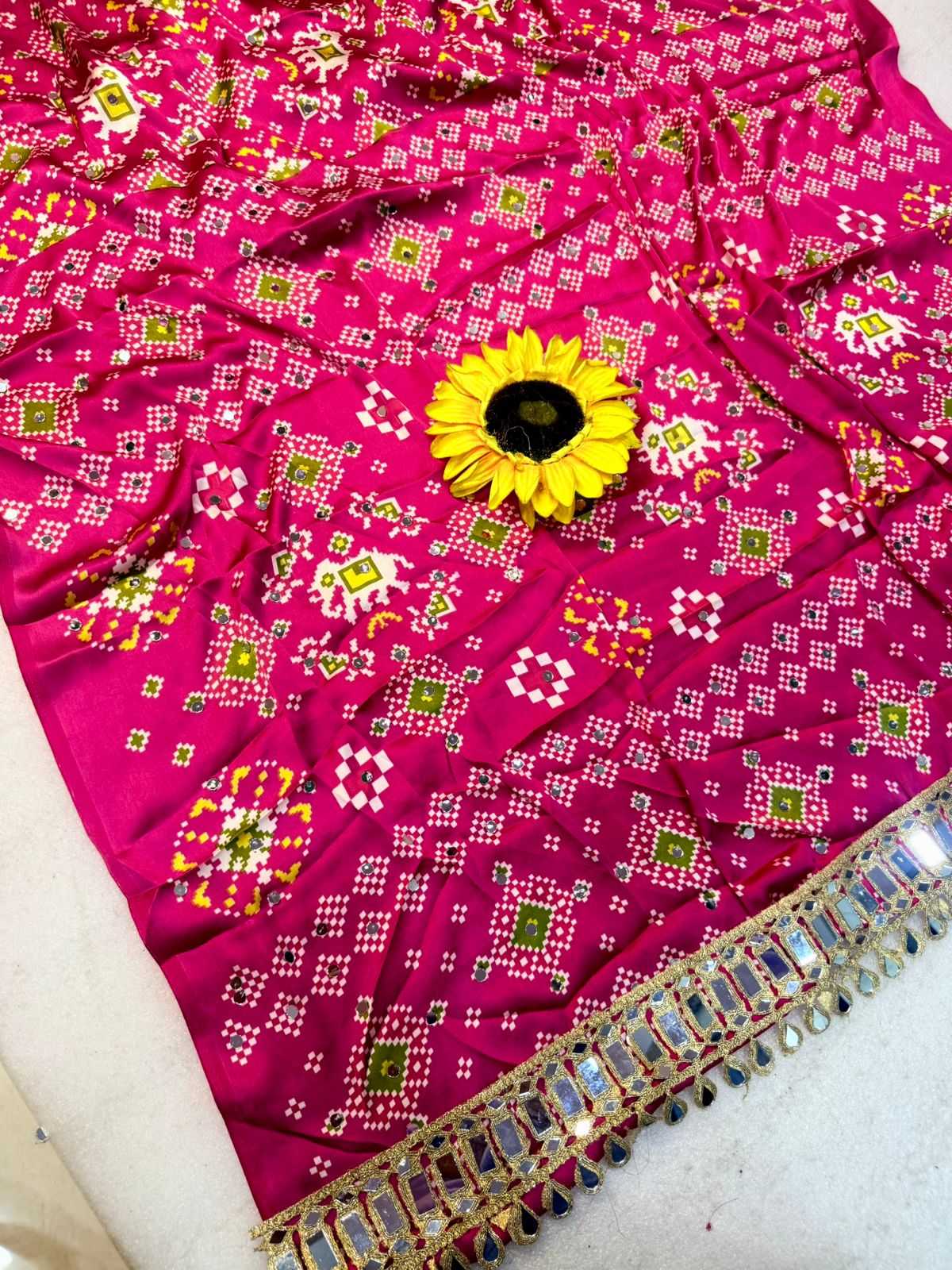 Gajji Silk Ajrakh Saree
