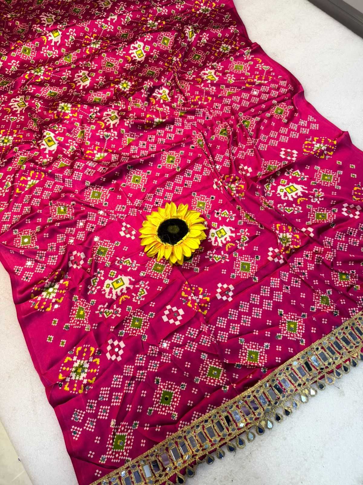Gajji Silk Ajrakh Saree