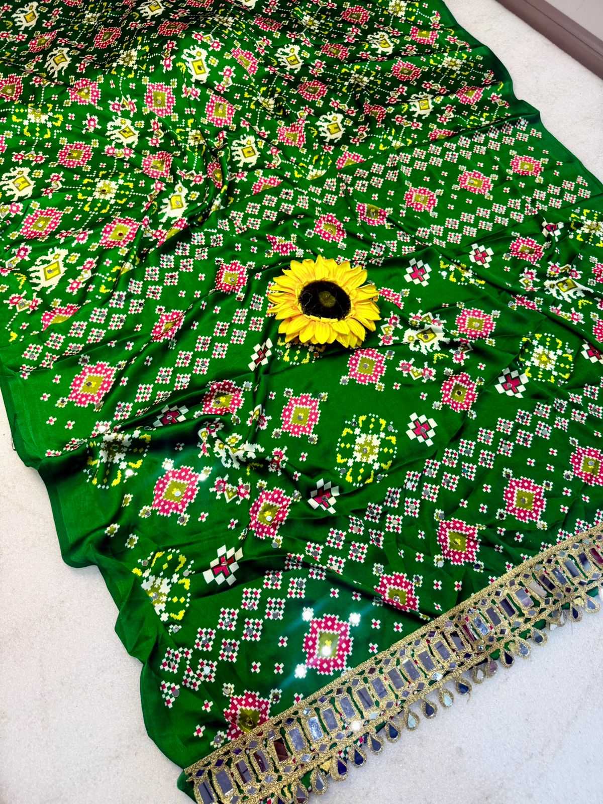 Gajji Silk Ajrakh Saree