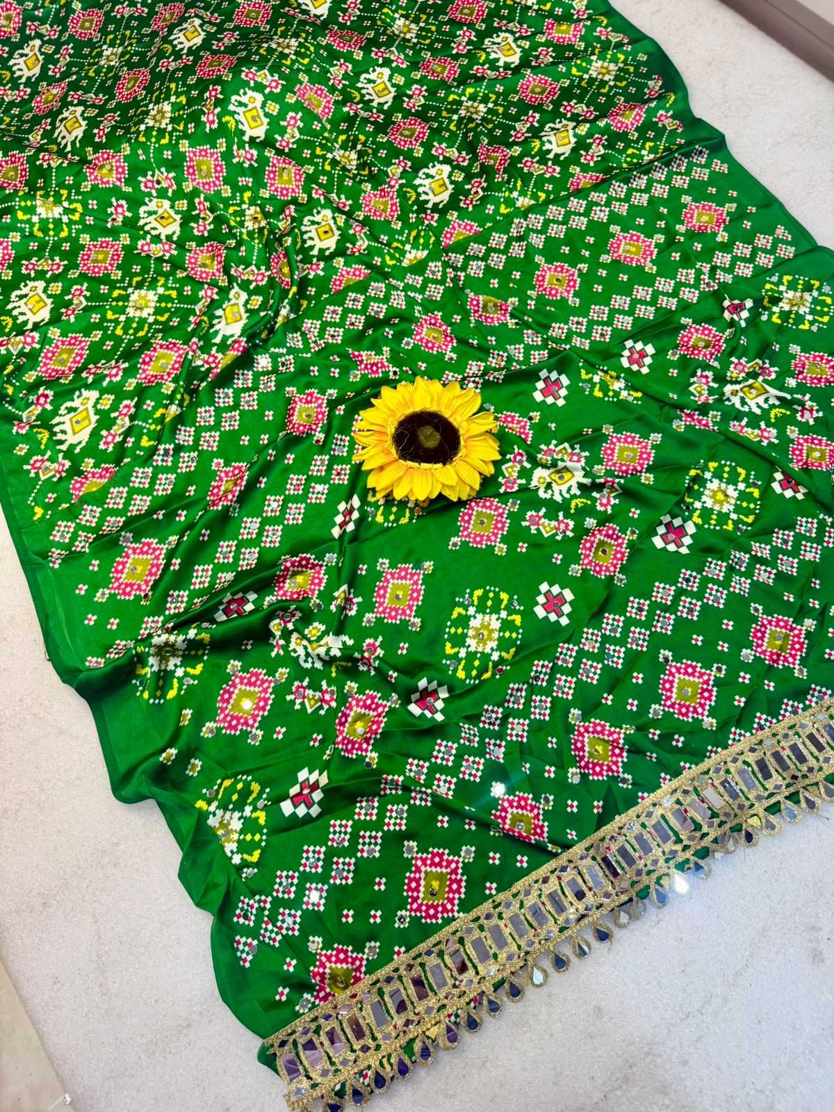 Gajji Silk Ajrakh Saree