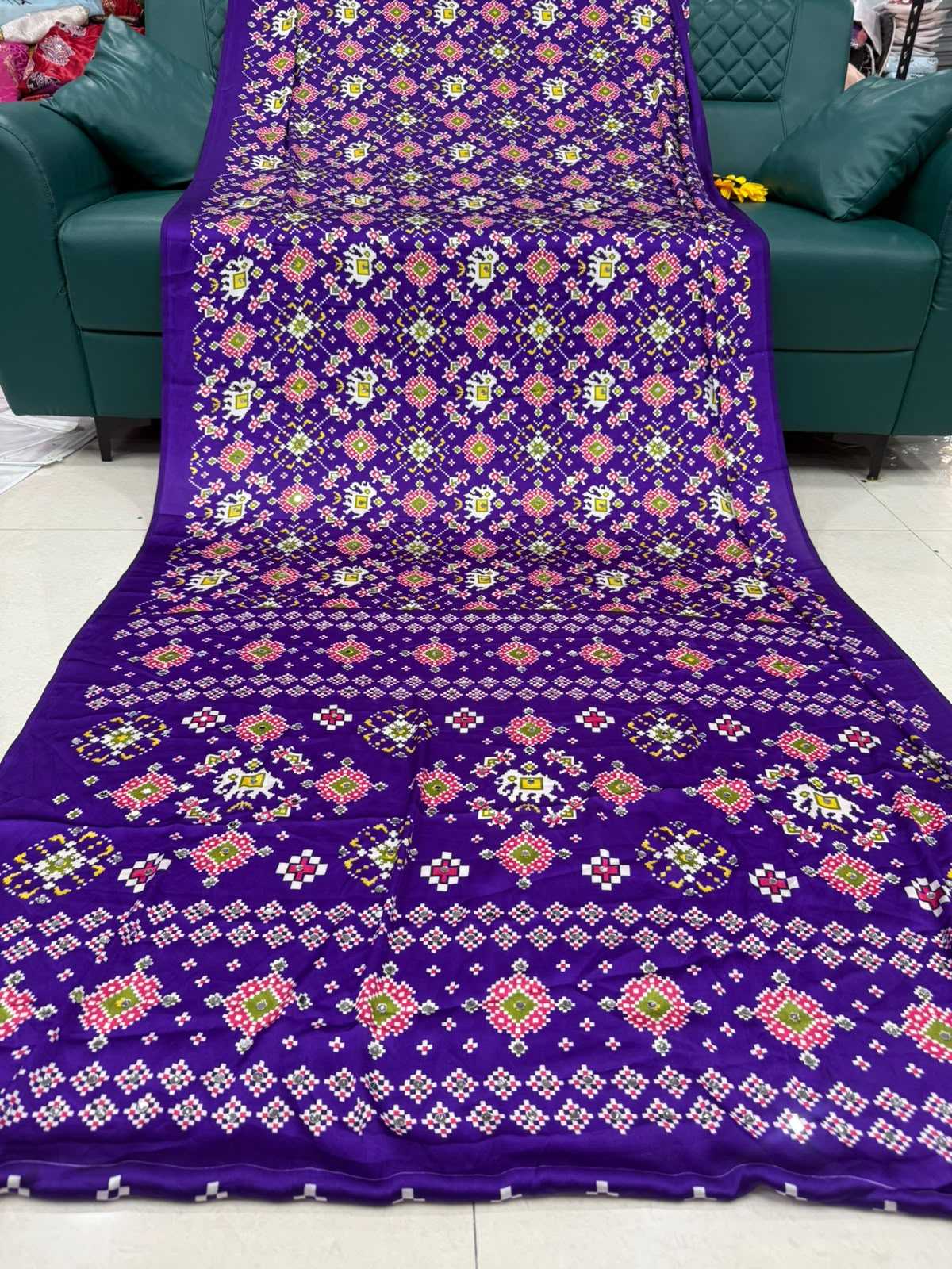 Gajji Silk Mirror Work Saree