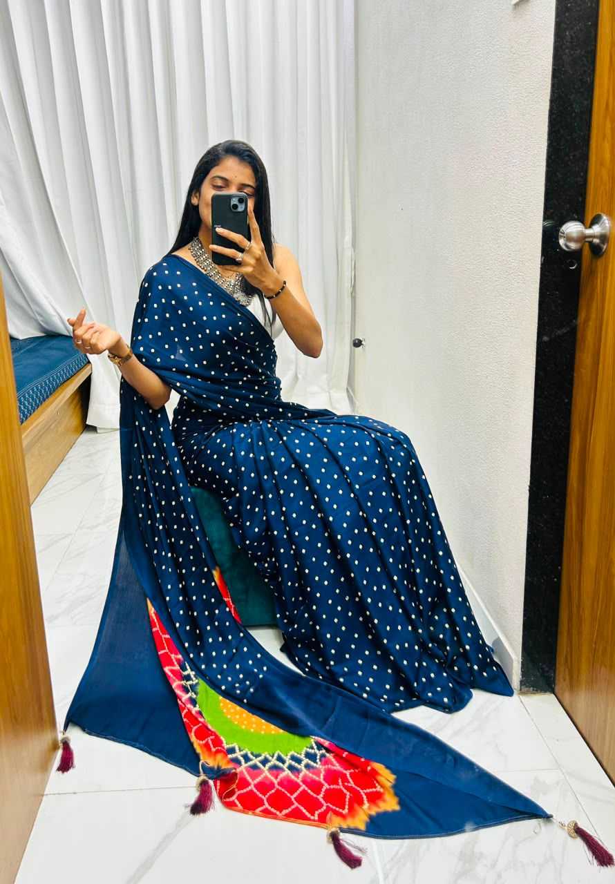 Gajji Silk Ajrakh Saree
