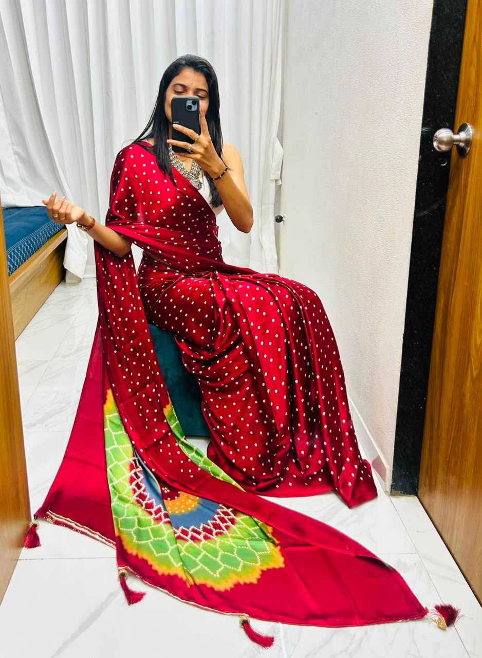 Gajji Silk Ajrakh Saree