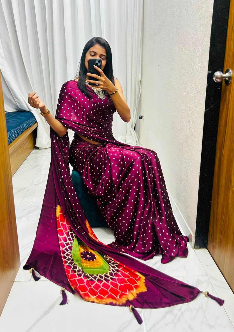 Gajji Silk Ajrakh Saree