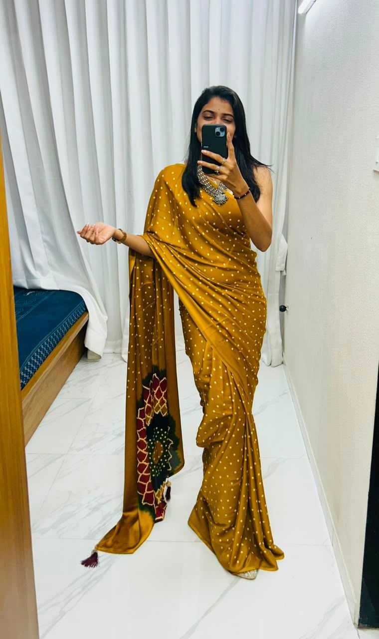 Gajji Silk Ajrakh Saree