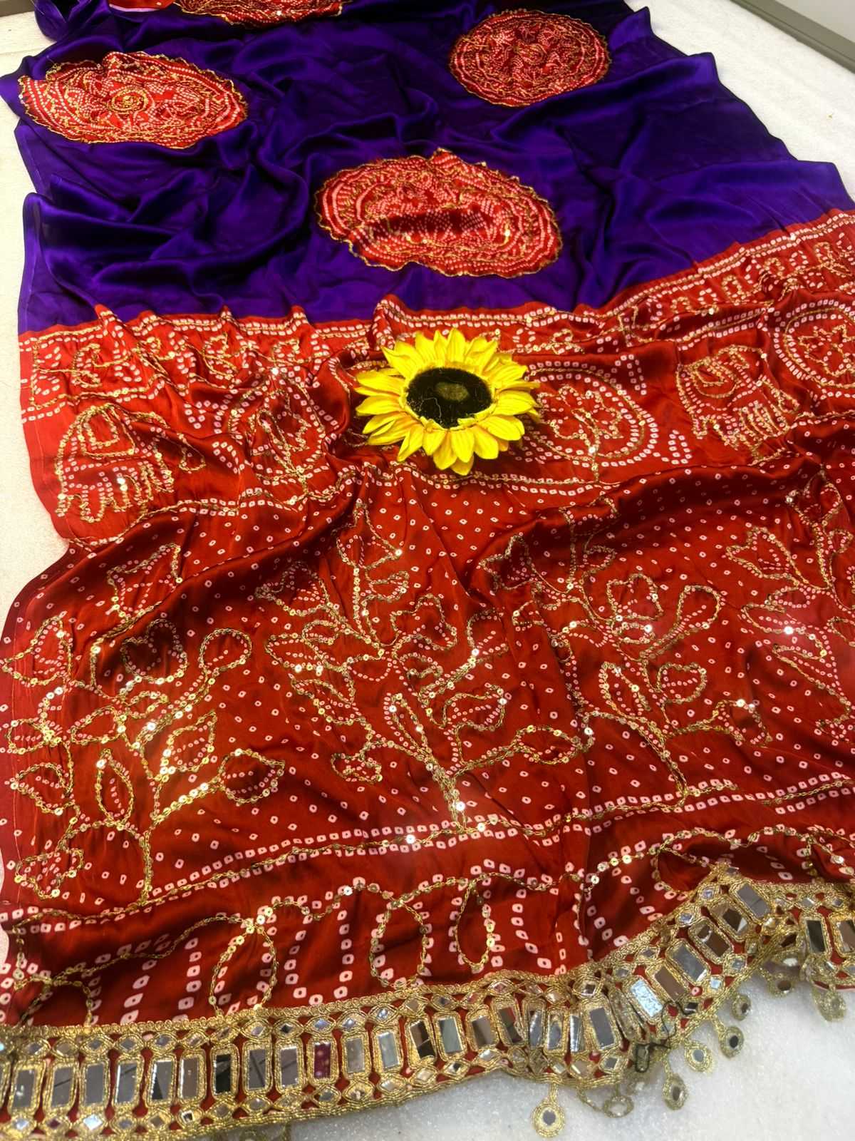 Gajji Silk Ajrakh Saree