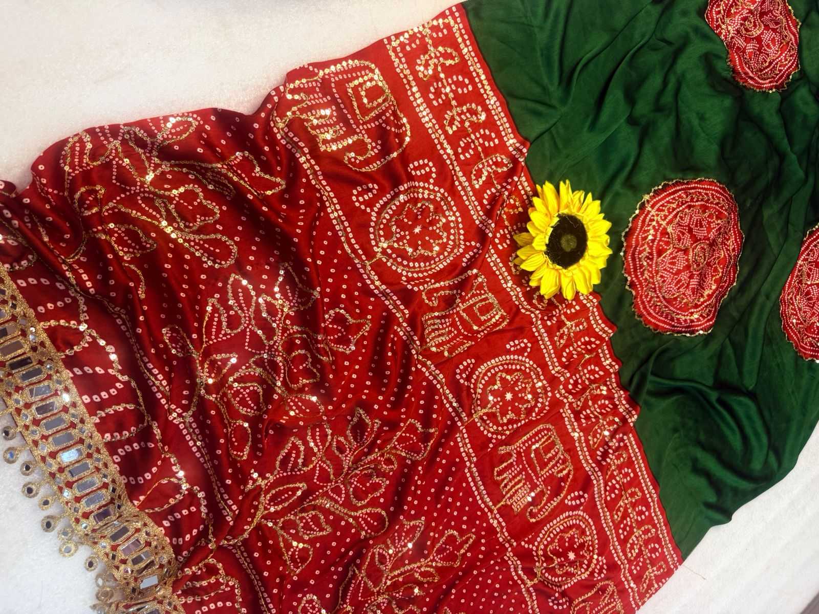 Gajji Silk Ajrakh Saree
