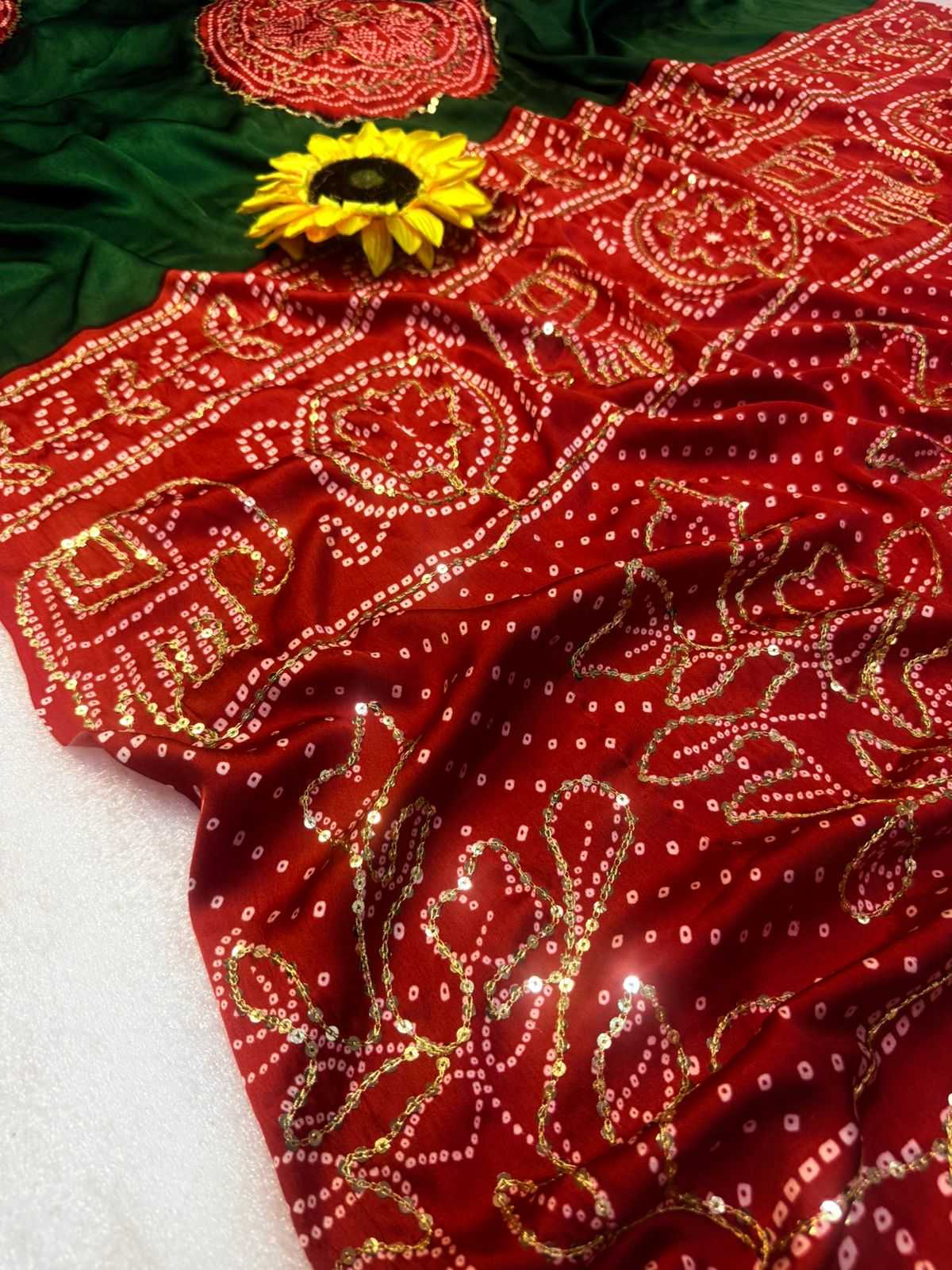 Gajji Silk Ajrakh Saree