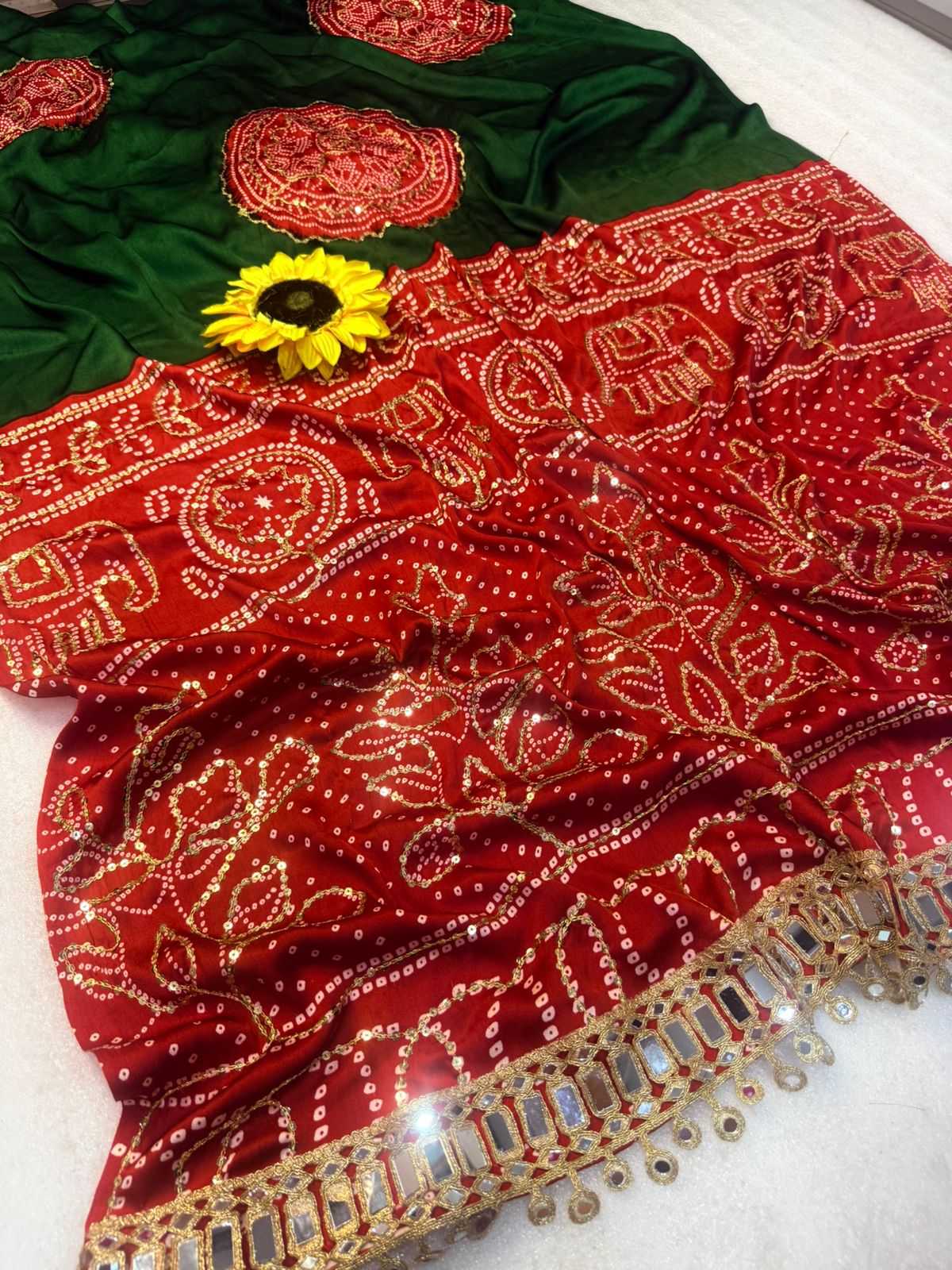 Gajji Silk Ajrakh Saree