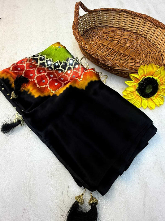 Gajji Silk Ajrakh Saree