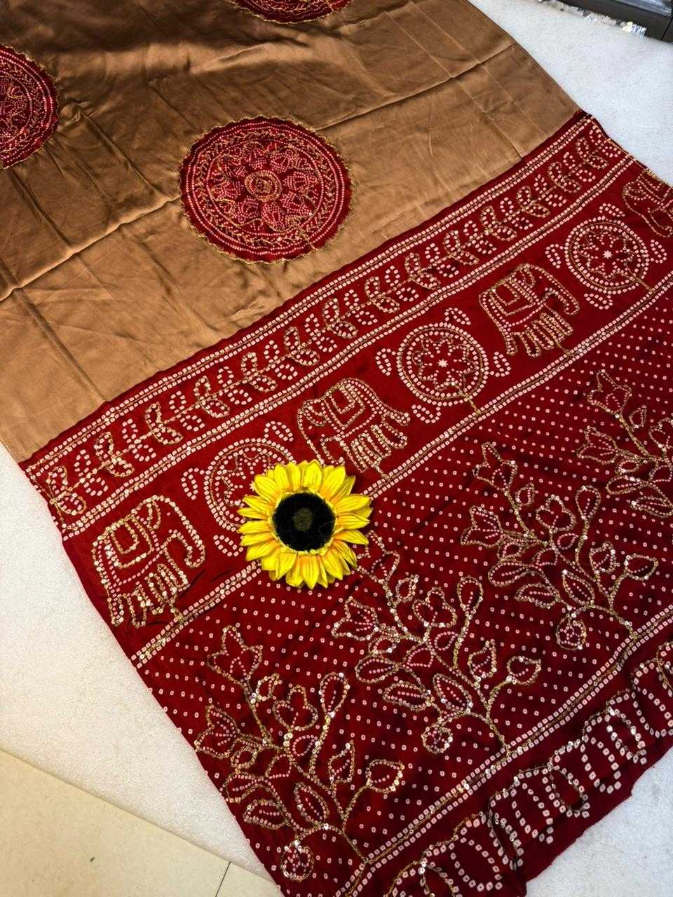Gajji Silk Ajrakh Saree