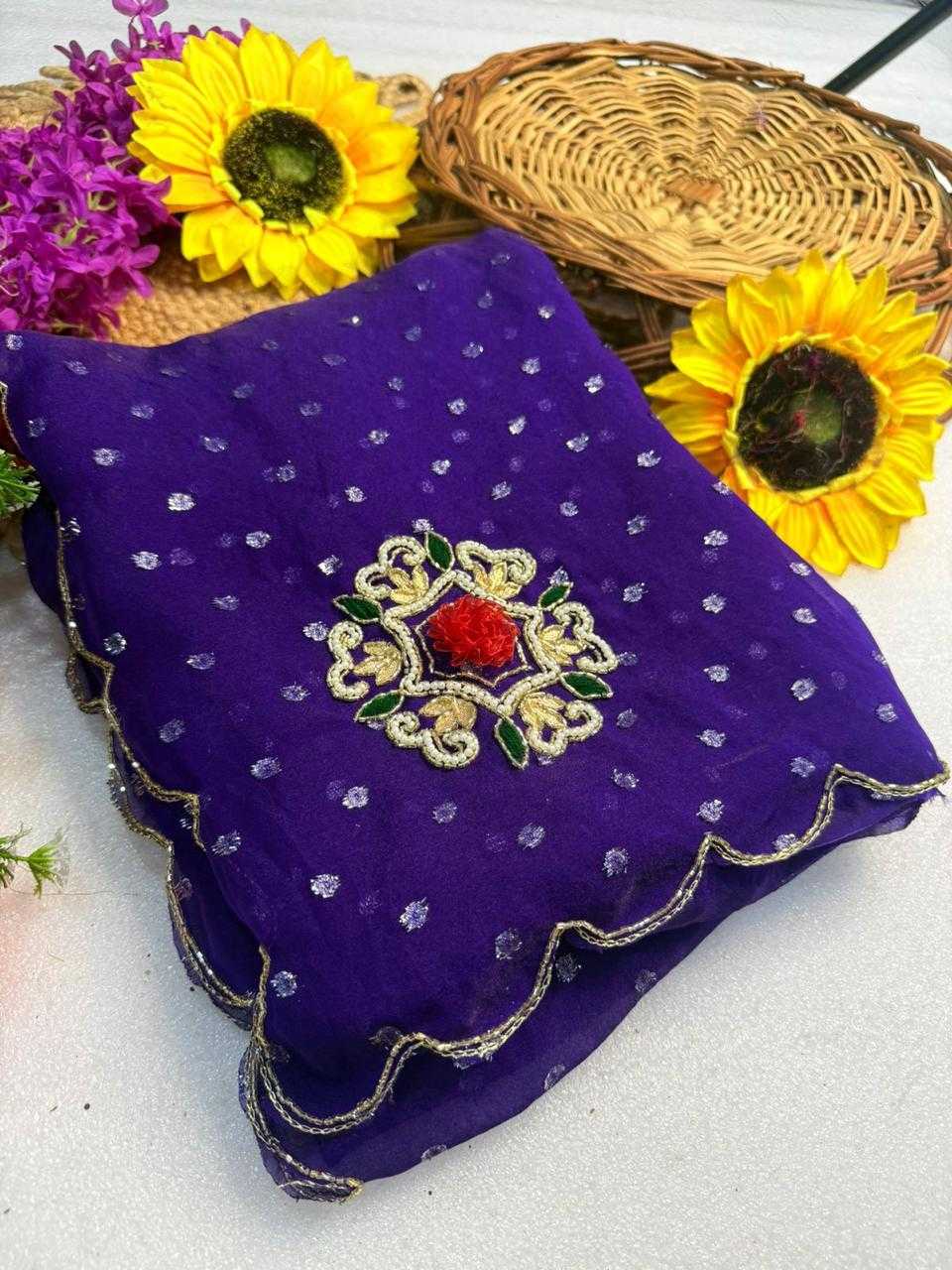 Dull Moss Designer Saree