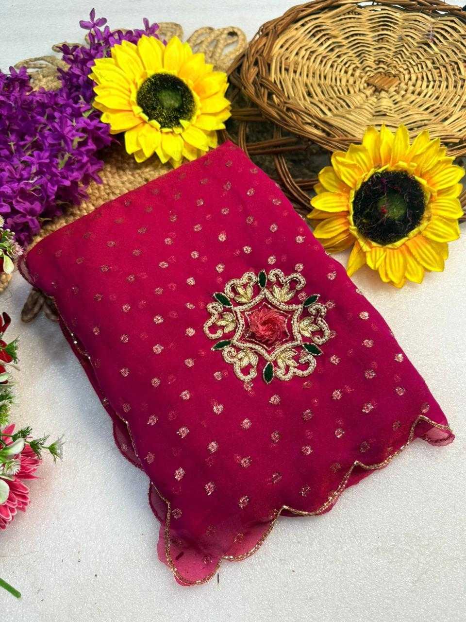 Dull Moss Designer Saree