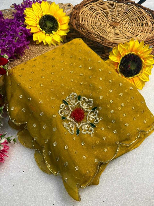 Pamela Dull Moss Designer Sarees - Style 2143