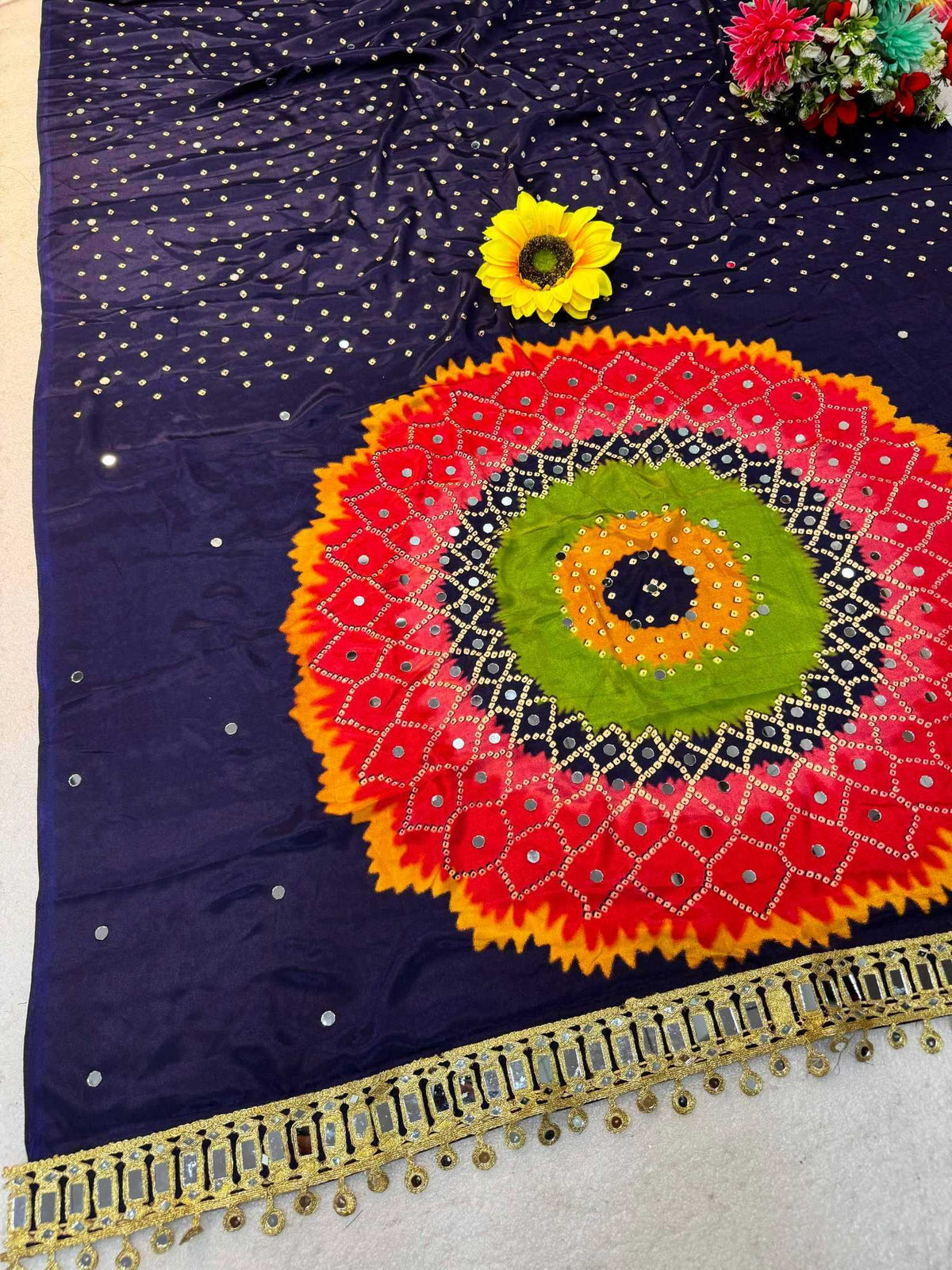 Gajji Silk Ajrakh Saree